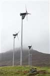 Wind turbines above Galmisdale, Eigg