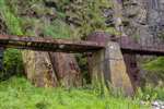 Walkway and rusting compressed air tanks, Ailsa Craig