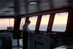 MarineLife surveyor Alasdair Fyffe on the bridge of Tor Finlandia