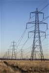 Pylons striding across the landscape