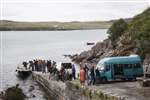 Tour bus at the Cape Wrath jetty
