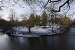 A loop of the River Kelvin in winter, near Botanic Gardens, Glasgow