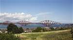 Panorama showing the three Forth bridges