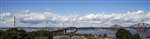Panorama showing the three Forth bridges