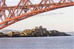 Inch Garvie with its 16th century castle under the Forth Bridge