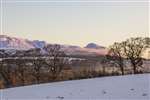 Campsie Fells and Dumgoyne with snowy sunset