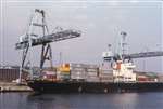 Container ship at Greenock Container Terminal in 1975