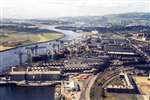 John Brown's shipyard in Clydebank seen from the air in 1972
