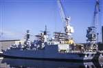 Royal Navy frigate HMS Cornwall at Yarrows 1987