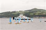 Cumbrae Ferry Loch Shira with sailing dinghies from SportScotland National Centre Cumbrae