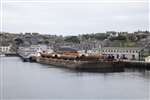 Oil industry barges in Lerwick harbour