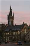 Glasgow University tower and the Bower Building.