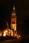 Glasgow University tower by night