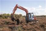 Digger depositing peat, Wester Moss, Fallin