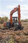Digger protecting the peat, Wester Moss, Fallin
