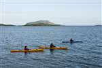 canoeists, Castlebay, Barra, Bagh a' Chaisteil, Barraigh